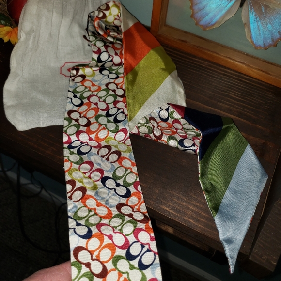 Coach Silk Legacy Signature C Ponytail Bag Ribbon - Picture 3 of 6